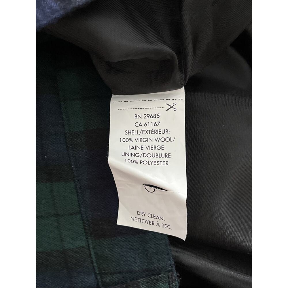 Pendleton Plaid Tartan Navy Green 100% Wool Button Down Skirt sz10 Vintage 29685 - Picture 8 of 8